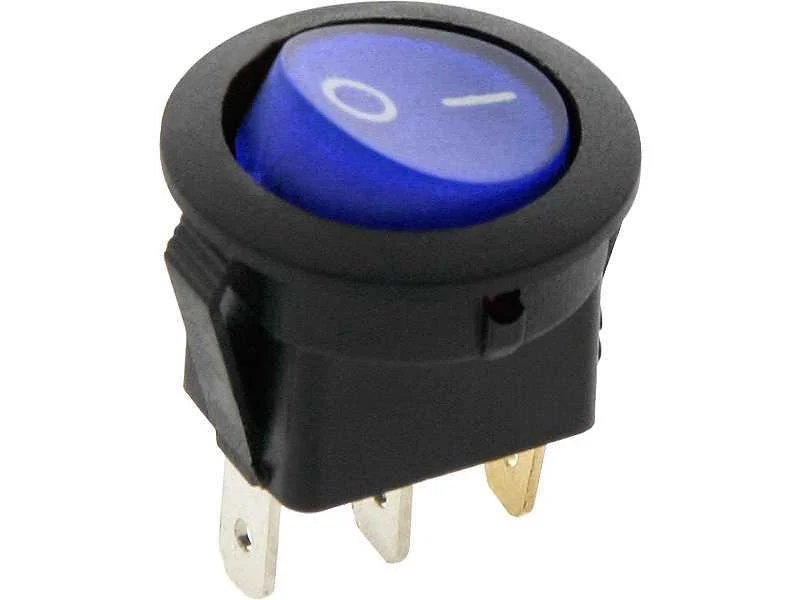 Interruptor redondo iluminado 230 azul