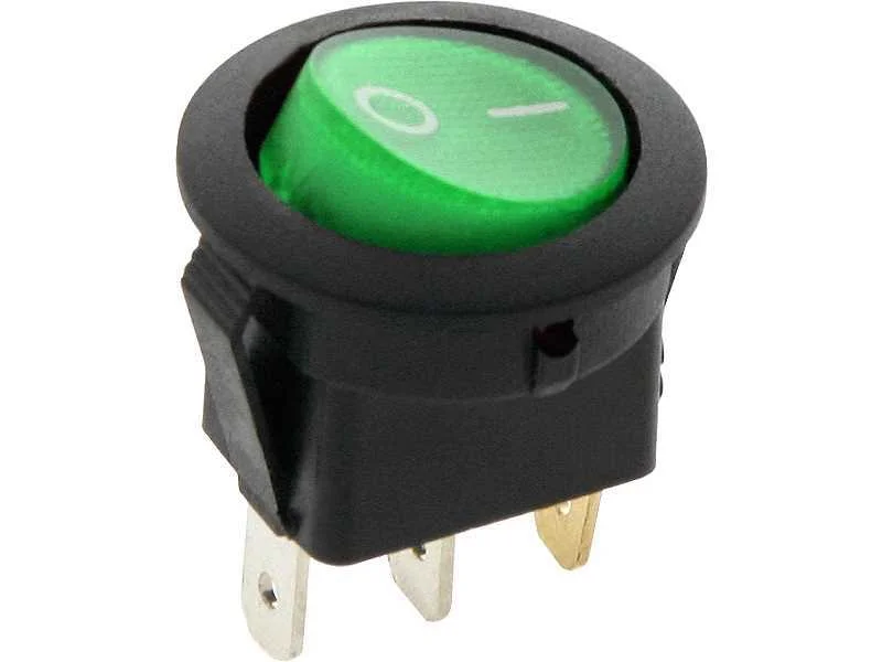 Interruptor redondo iluminado 230v Verde