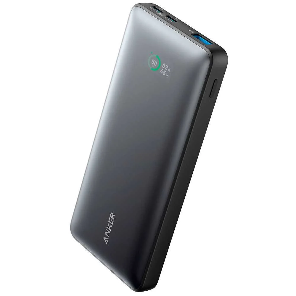 Anker Power Bank com Ecrã - Capacidade 10000mah - Cabo Integrado de Entradas, Porta Usb-C - Saídas: 