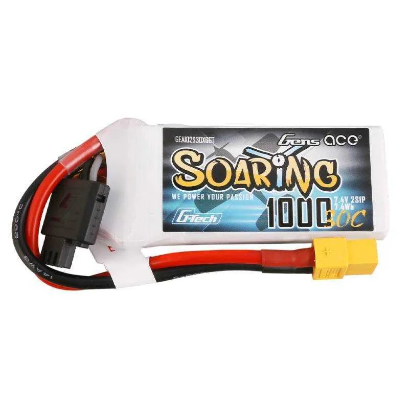 Battery Gens Ace G-Tech Soaring 1000mah 7.4v 30c 2s1p Xt60