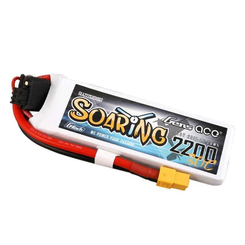 Gens Ace G-Tech Soaring 2200mah 7.4v 30c 2s1p Xt60 Battery