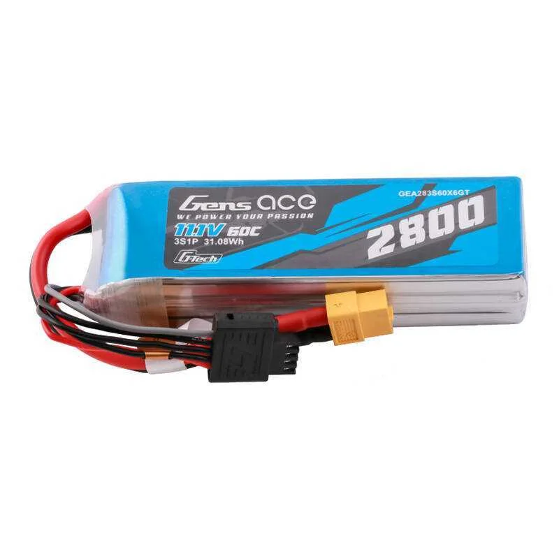 Gens Ace G-Tech Soaring 2800mah 11.1v 60c 3s1p Lipo Xt60