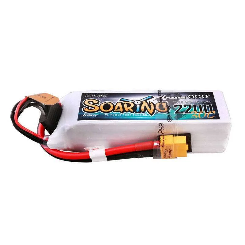 Gens Ace G-Tech Soaring 2200mah 14.8v 30c 4s1p Lipo Battery Pack With Xt60 Plug