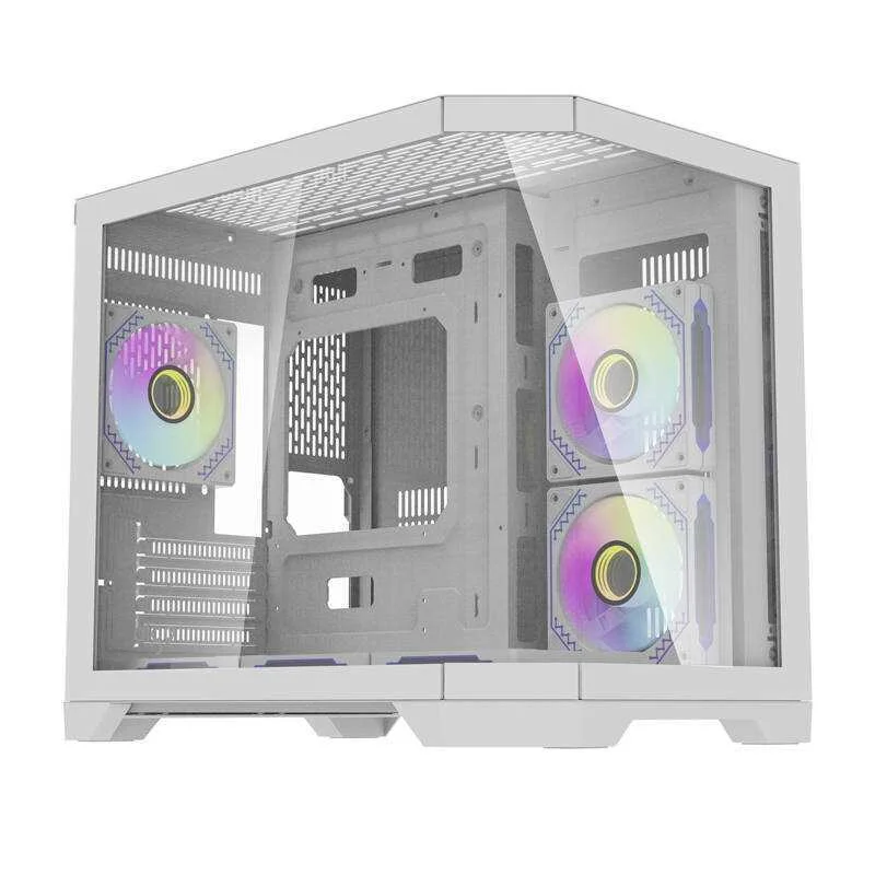 Darflash Ft418 Computer Case + 6 Argb Fans (White)