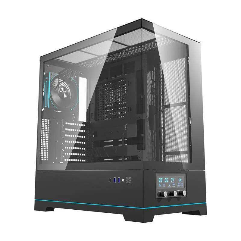Darkflash Dy451 Pro Computer Case (Black) + 1 Fan