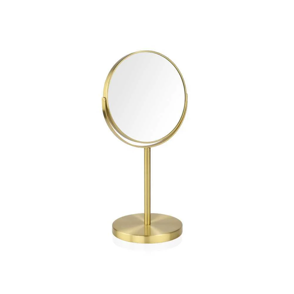 Suporte Espelho Redondo em Metal Dourado, Largura.