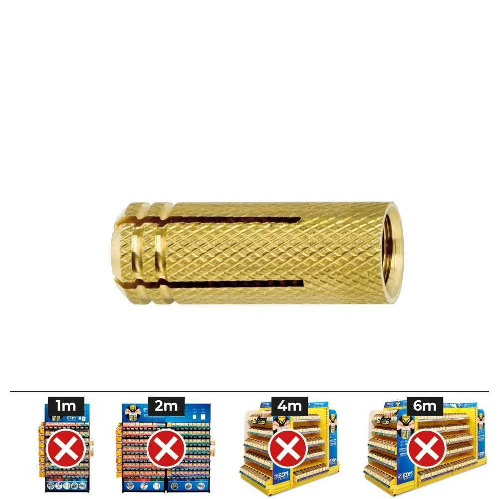 Caixa 100 Unidades. Bronze Taco Me M6 Ø8x23mm