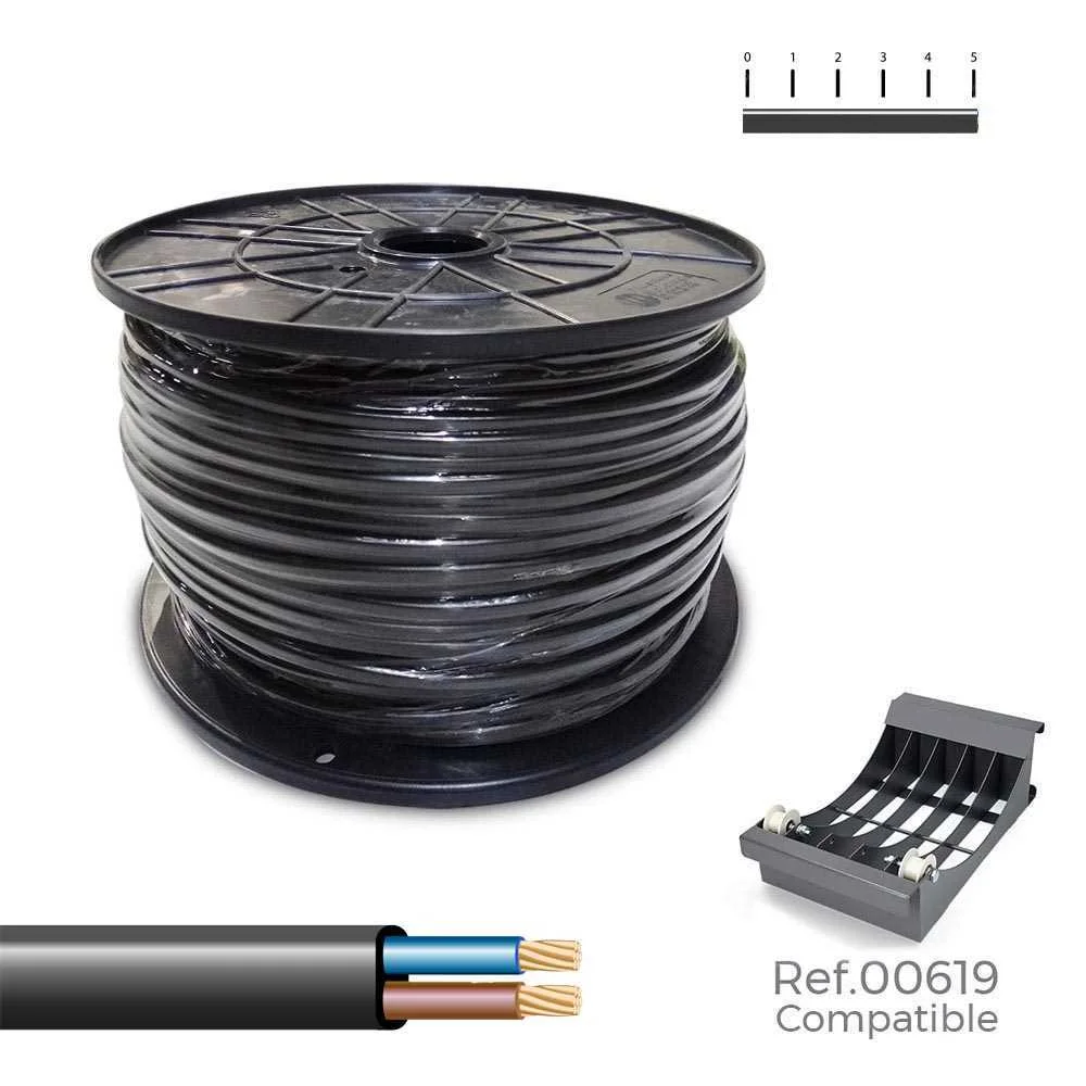 Mangueira plana h05vvh2-f 2 x 1mm2 preta 300 m. (.