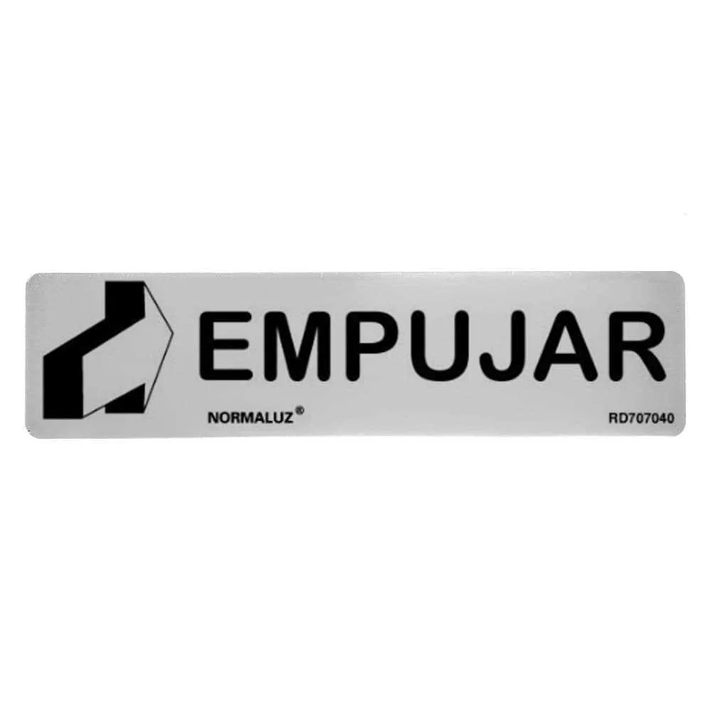 Poster Informativo "Empujar", Adesivo Inox 0,8 Mm.