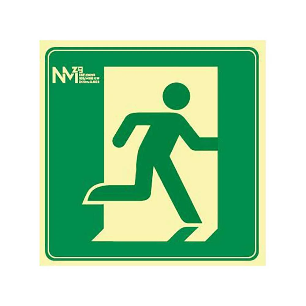 Sinal de evacua&ccedil;&atilde;o "sa&iacute;da" esquerda classe b, pvc.