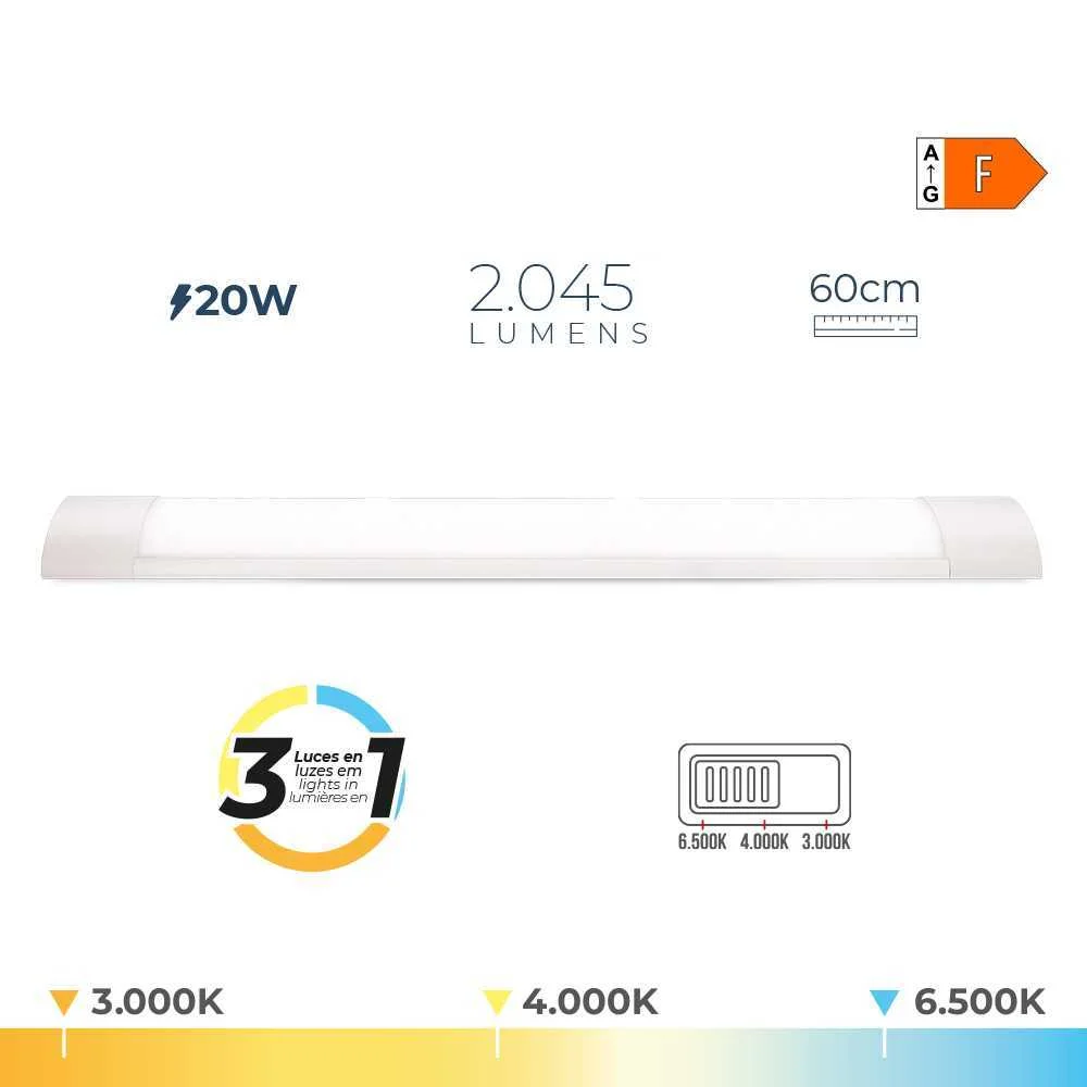 Fita LED 20 W Temperatura de Luz Vari&aacute;vel 6500 K .