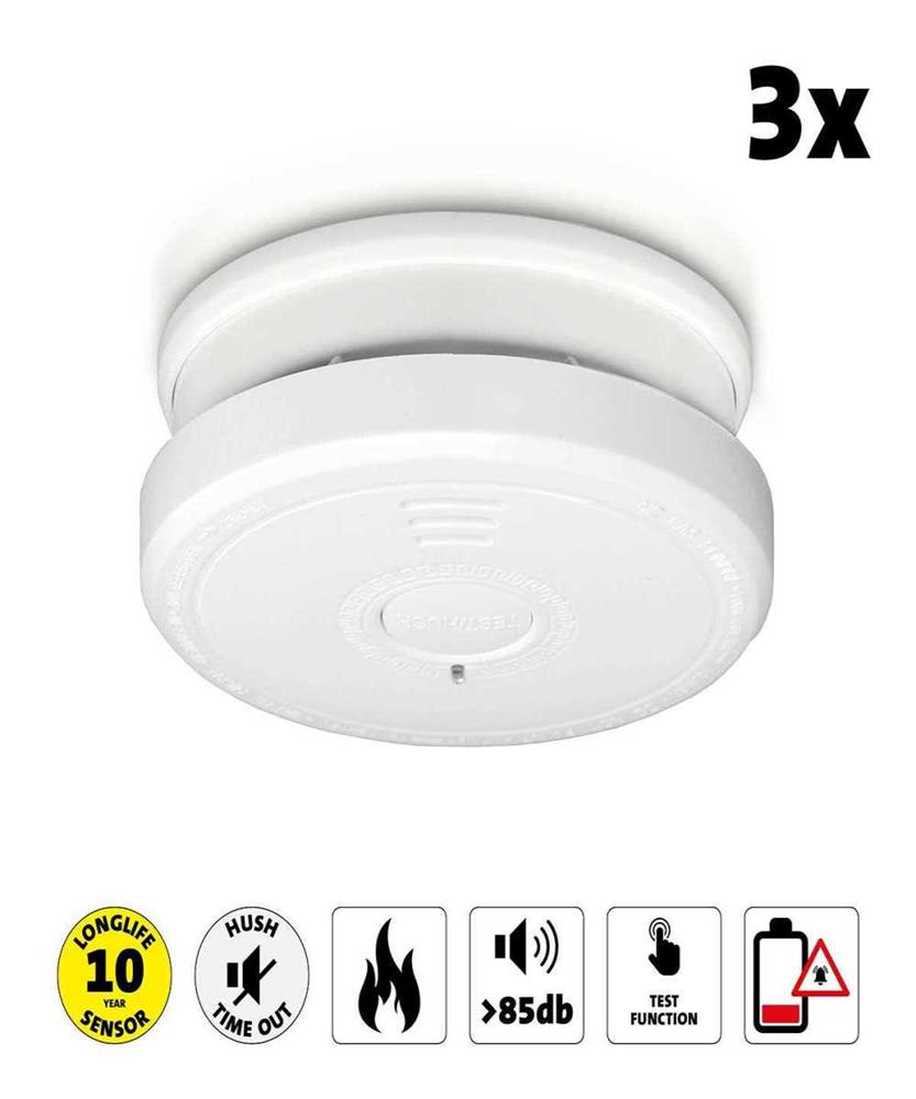 Detector de Humo Con Botón de Silencio 3x