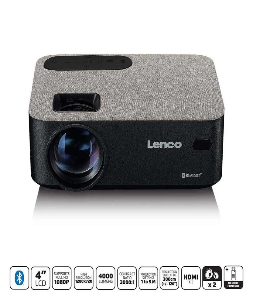 Projetor Lcd Hd 720p com Bluetooth Cinzento