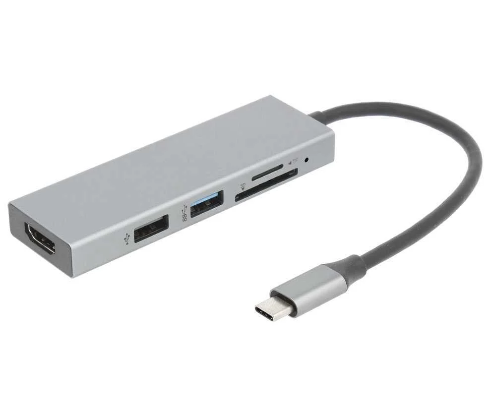 Adaptador 5 En 1 Hub Usb-C a Usb, Hdmi Y Lector D.