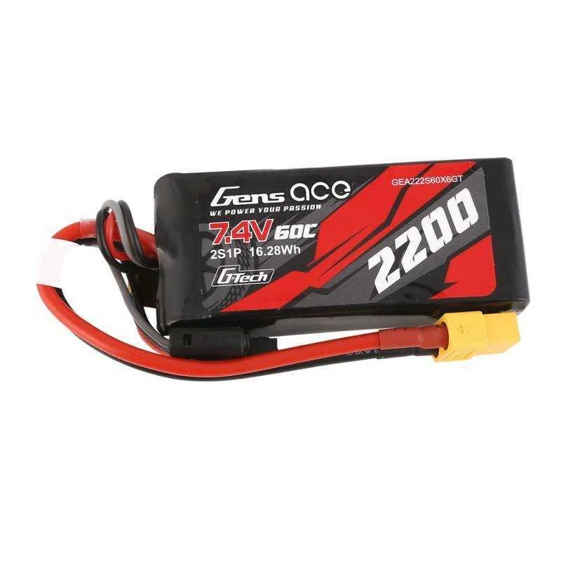 Gensace G-Tech Lipo 2200mah 7.4v 60c 2s1p Xt60 Battery