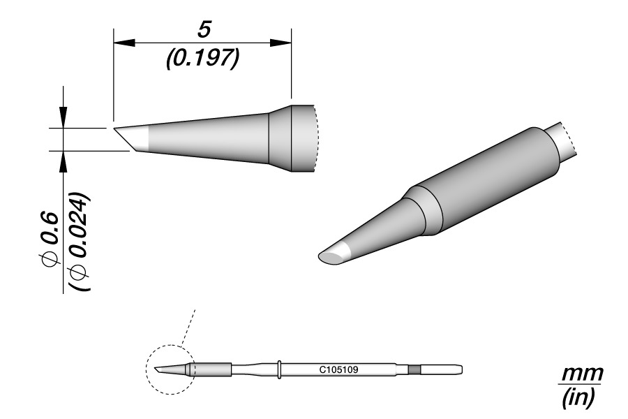Cartucho Biselado Ø 0,6