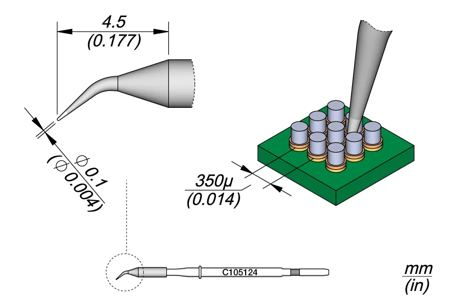 Conical Bent Cartridge Ø 0.1