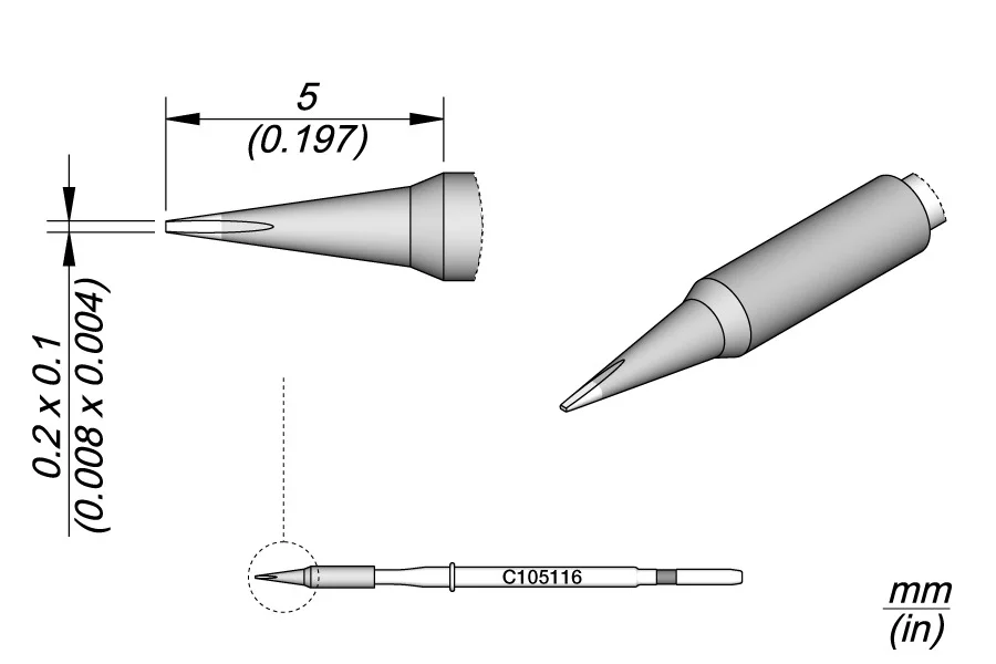Chisel Cartridge 0.2 X 0.1