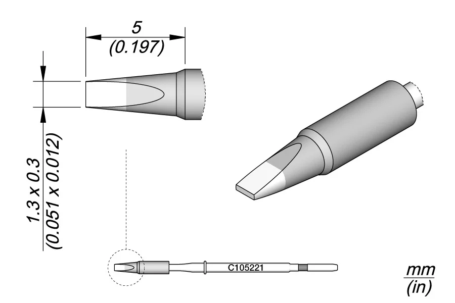 Chisel Cartridge 1.3 X 0.3