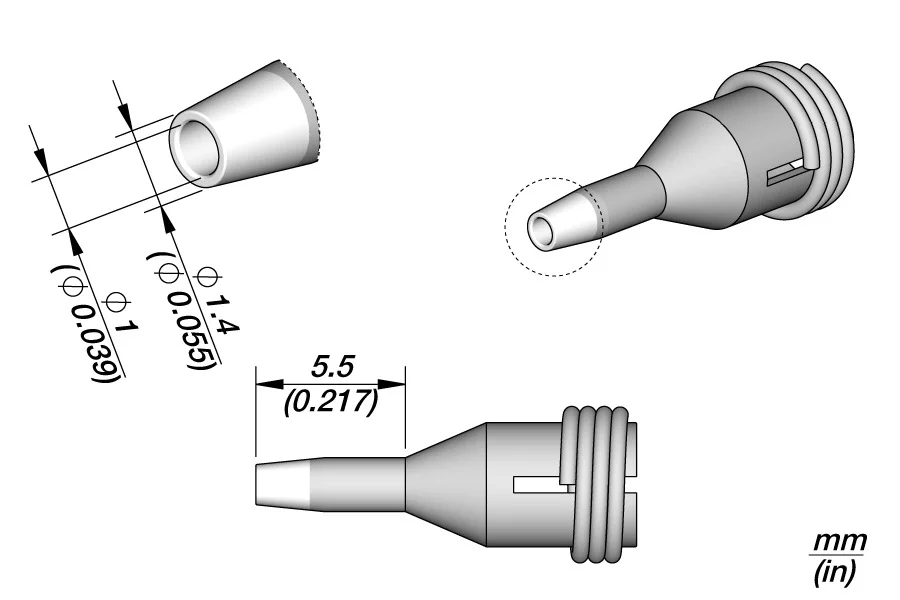 Through-Hole Desoldering Tip Ø 1