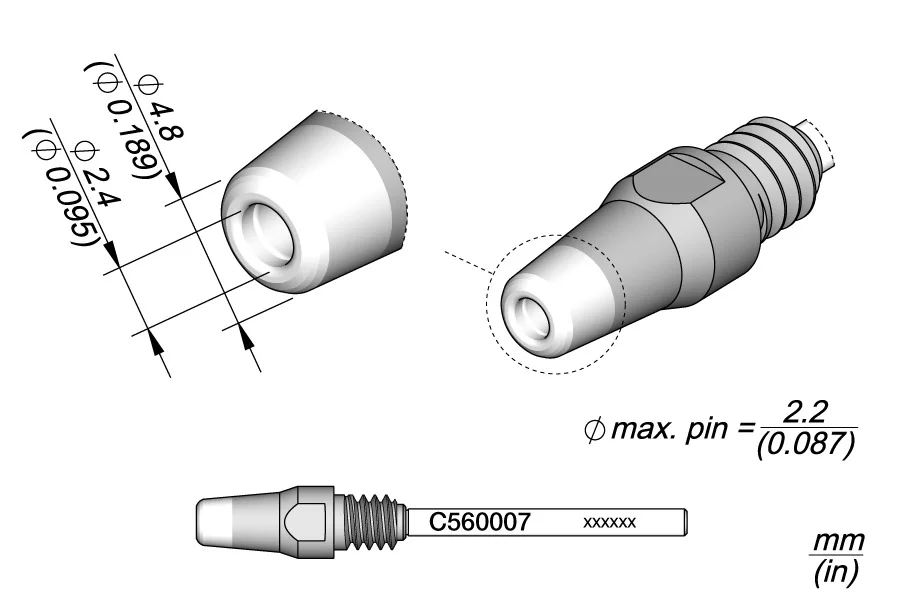 Through-Hole Desoldering Tip Ø 2.4