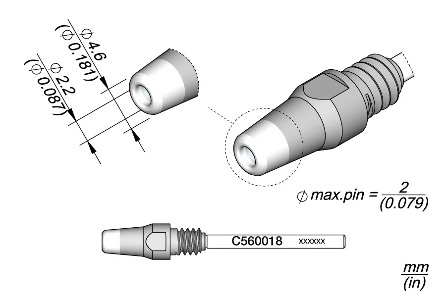 Through-Hole Desoldering Tip Ø 2.2