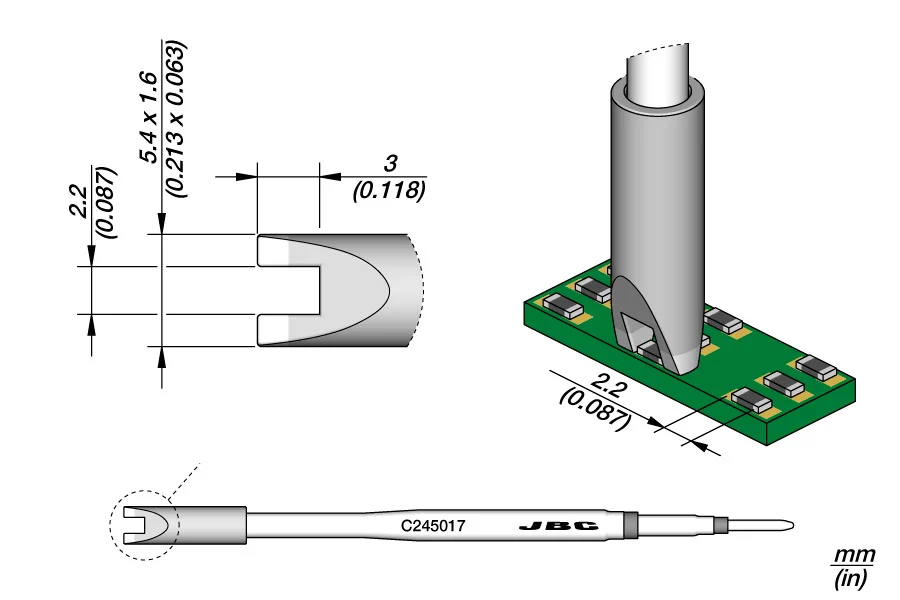 Ponta Ferro Soldar 2.2mm S1 para Jbc T-245