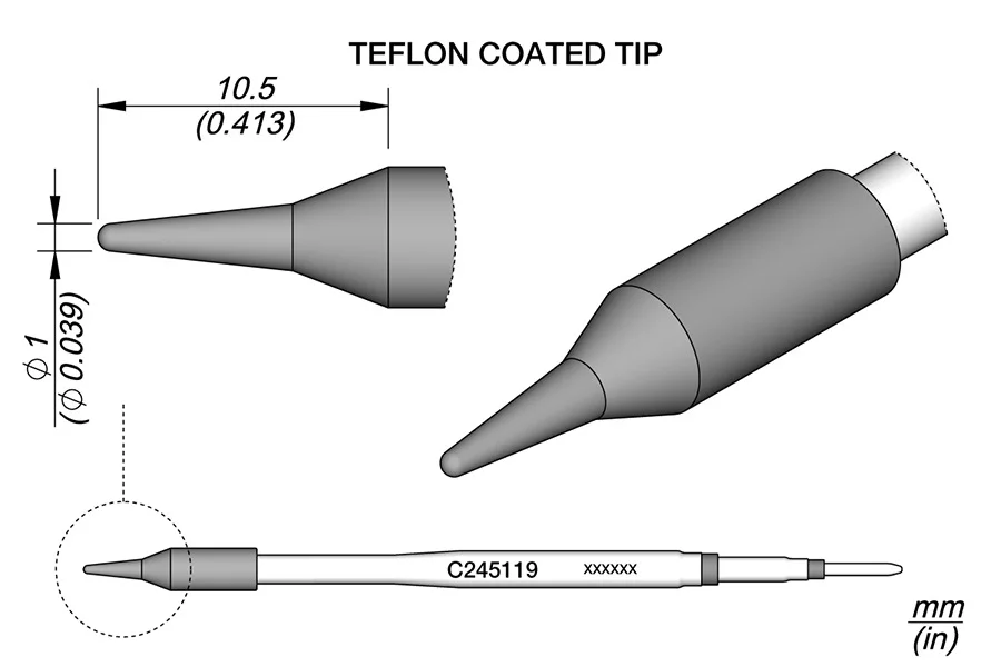 Perfurador térmico em teflon para Ponta de plásti.