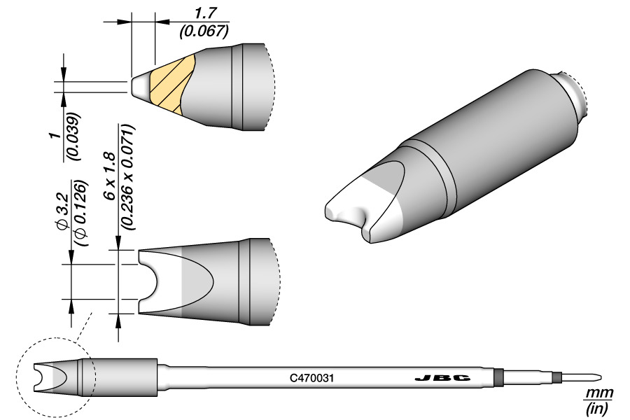 Pino / Conector Ponta Ø 3,2