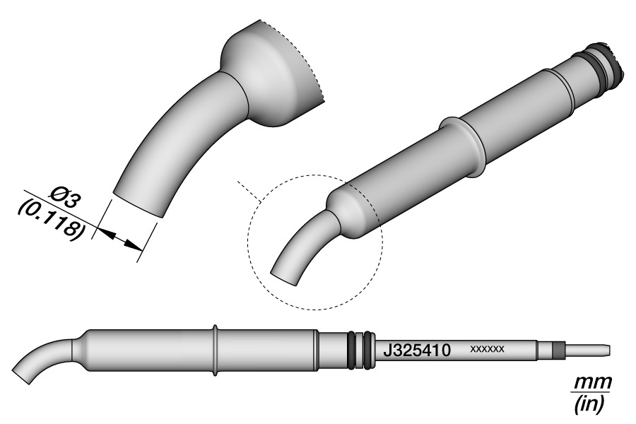 Ponta Dobrado Ø 3 Mm 45º