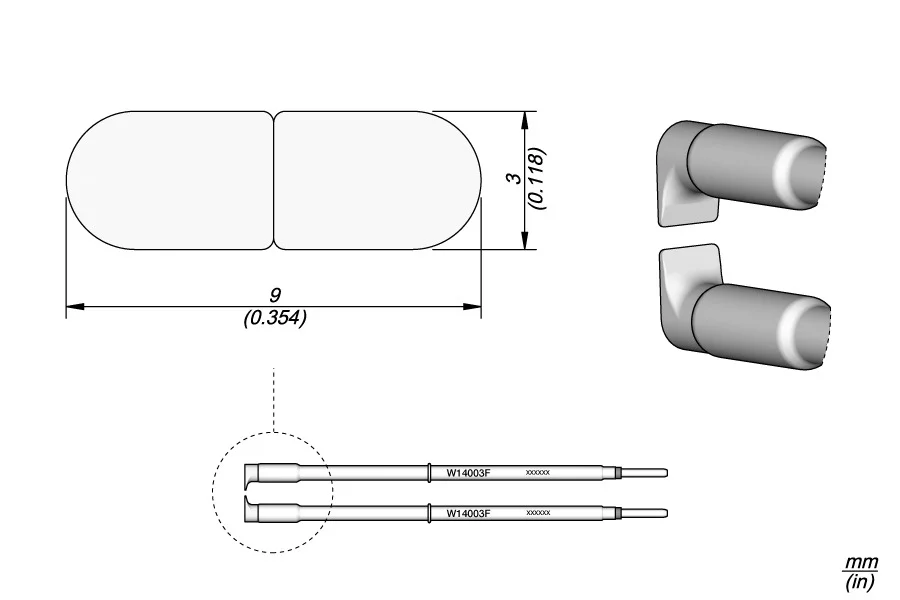 Pontas de Lâminas Planas 3mm