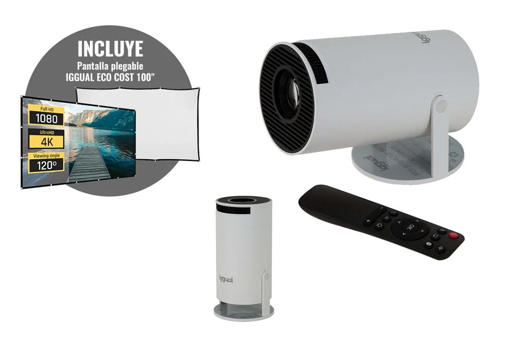 PROYECTOR MINI IGGUAL MP720P + PANTALLA 100