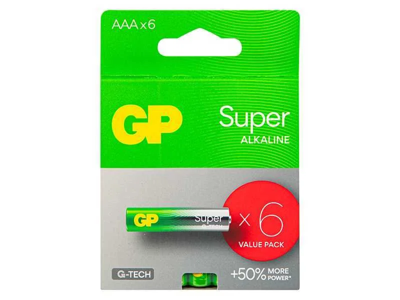 Pilha alcalina AAA 15 Lr3 Gp Super 6pcs