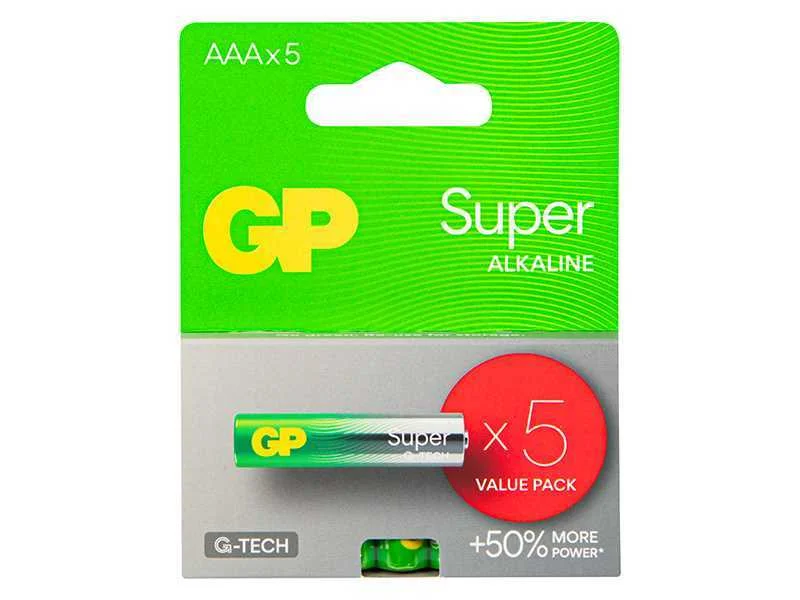 Pilha alcalina AAA 1,5 Lr3 Gp Super 5pcs