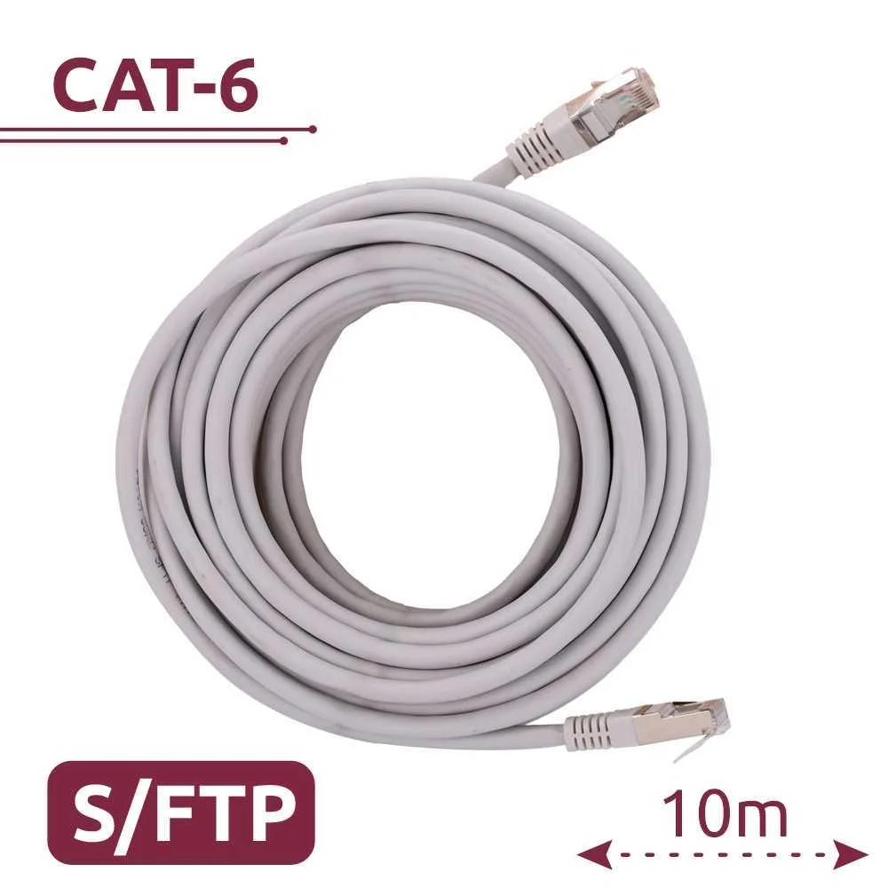 Cabo Sftp - Ethernet - Conectores Rj45 - Categoria 6a - 10 M - Cor Branco