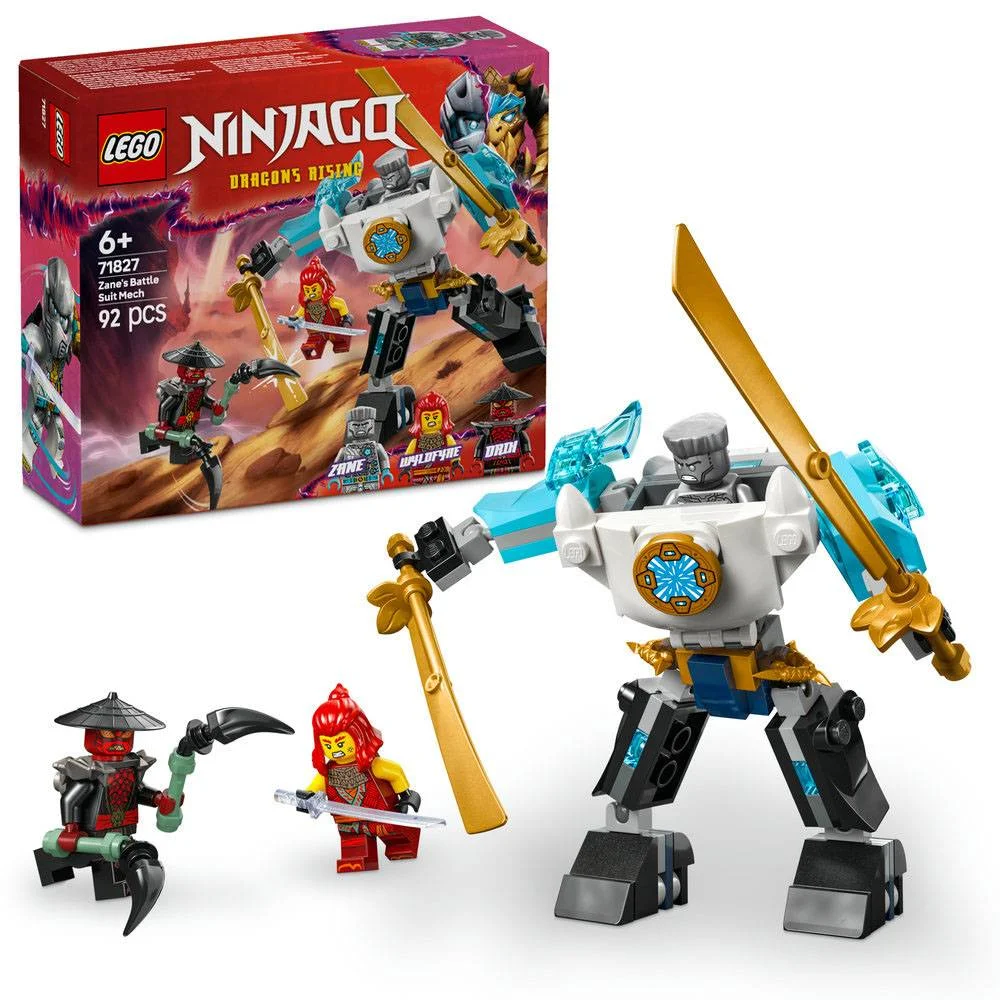Lego Ninjago: Fato de Combate de Robô do Zane | Idades 6+ | 92 Peças | Item 71827