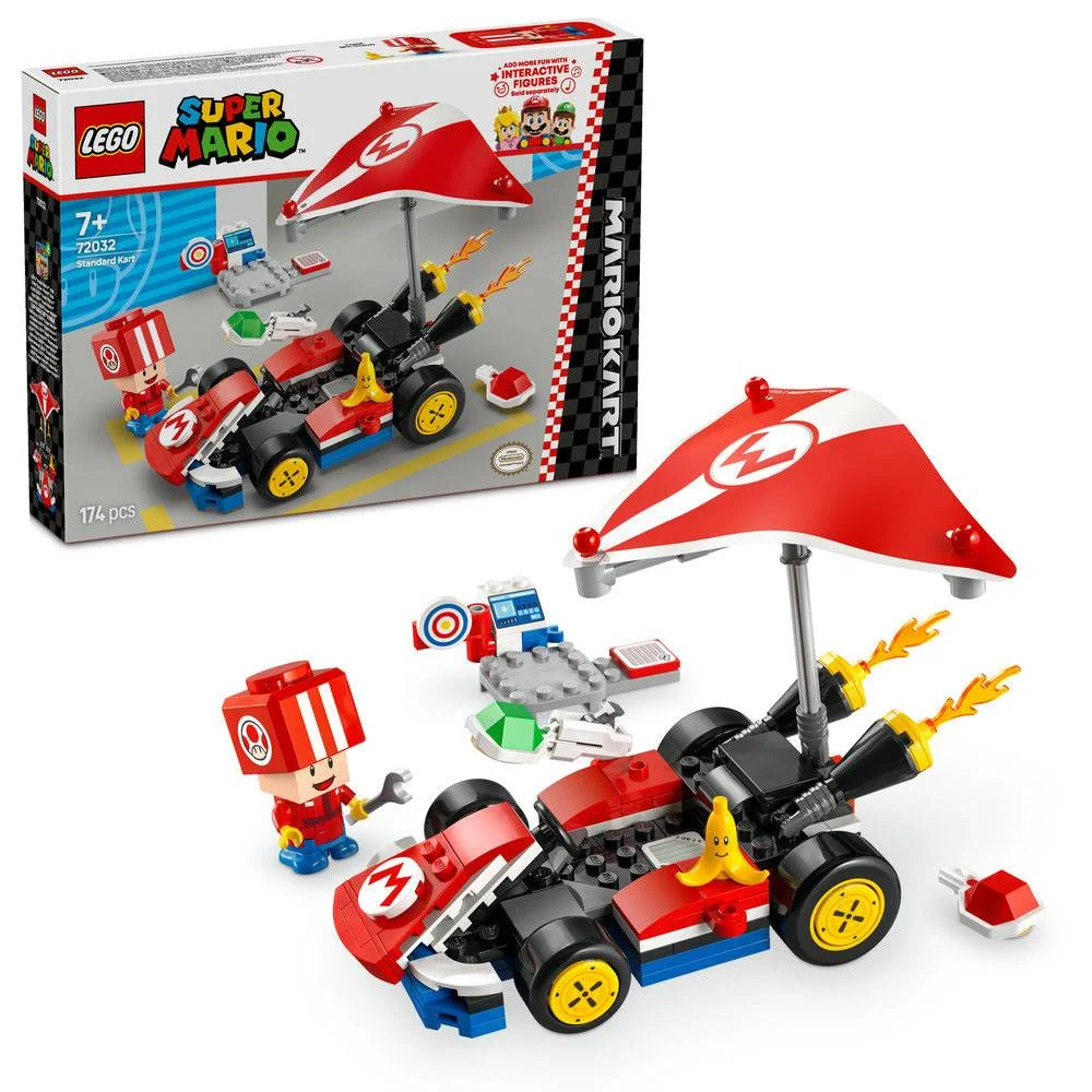 Lego Super Mario: Mario Kart  Kart Padrão | Idades 7+ | 174 Peças | Item 72032