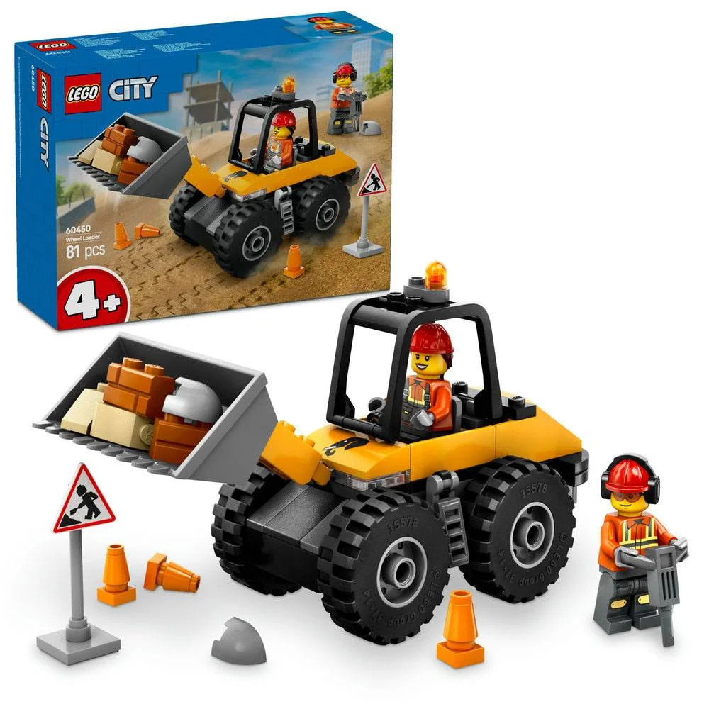 Lego City: Carregadora de Rodas de Construção Amarela | Idades 4+ | 81 Peças | Item 60450
