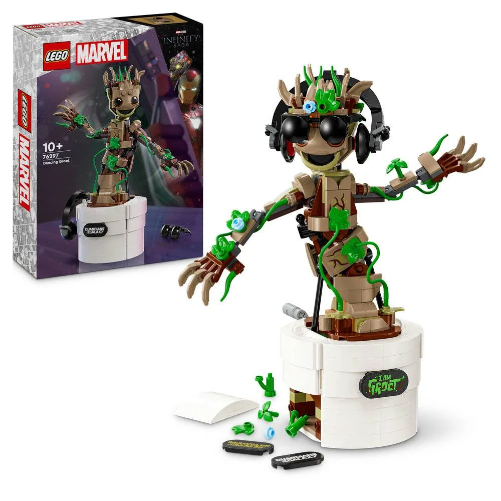 Lego Marvel: Groot Dançante | Idades 10+ | 459 Peças | Item 76297
