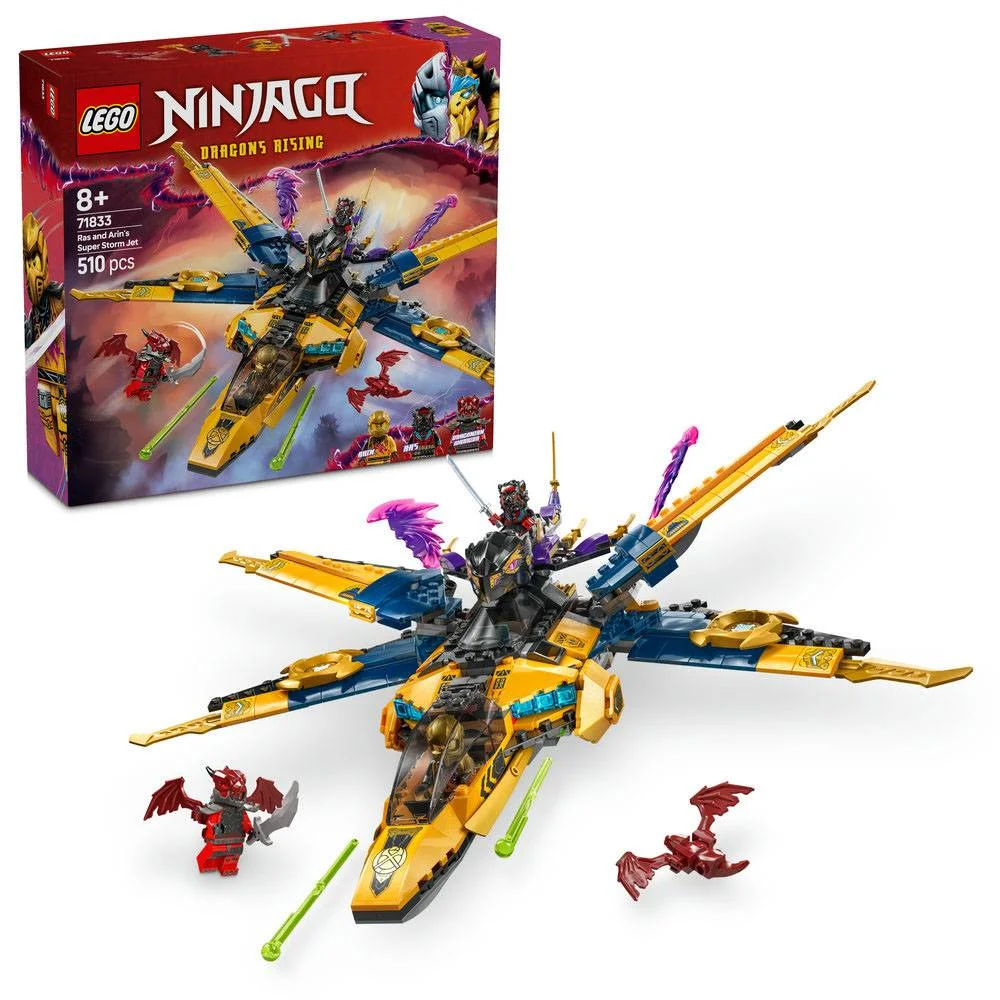 Lego Ninjago: Jato de Supertempestade do Ras e do Arin | Idades 8+ | 510 Peças | Item 71833