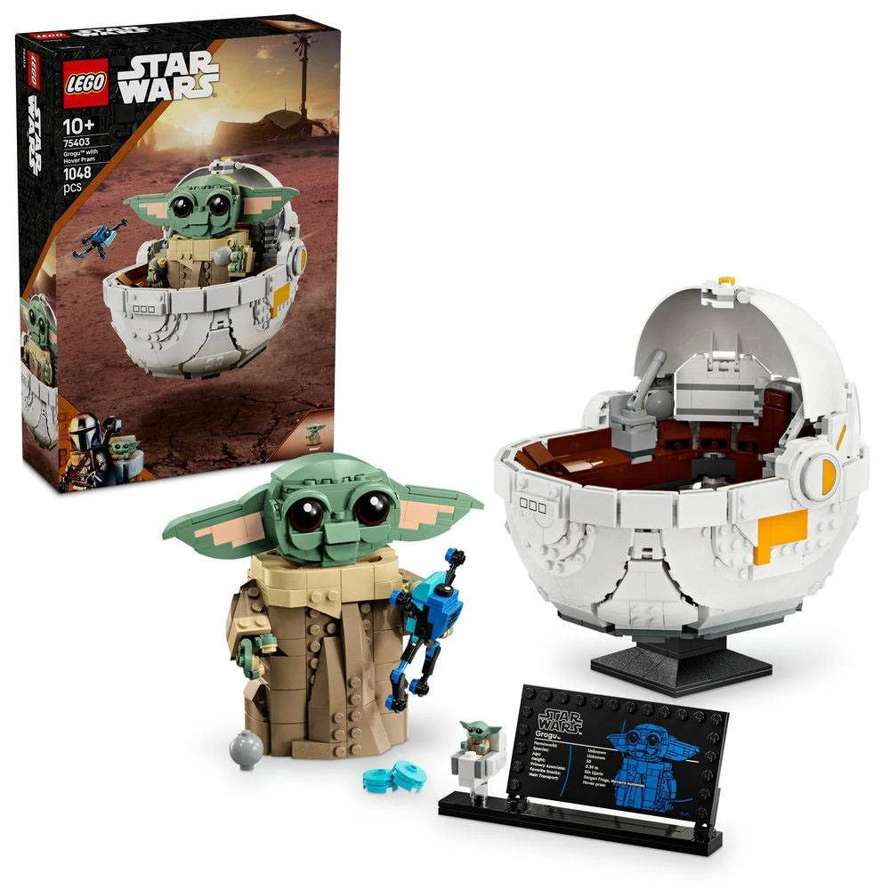 Lego Star Wars: Grogu com Carrinho Planador | Idades 10+ | 1048 Peças | Item 75403