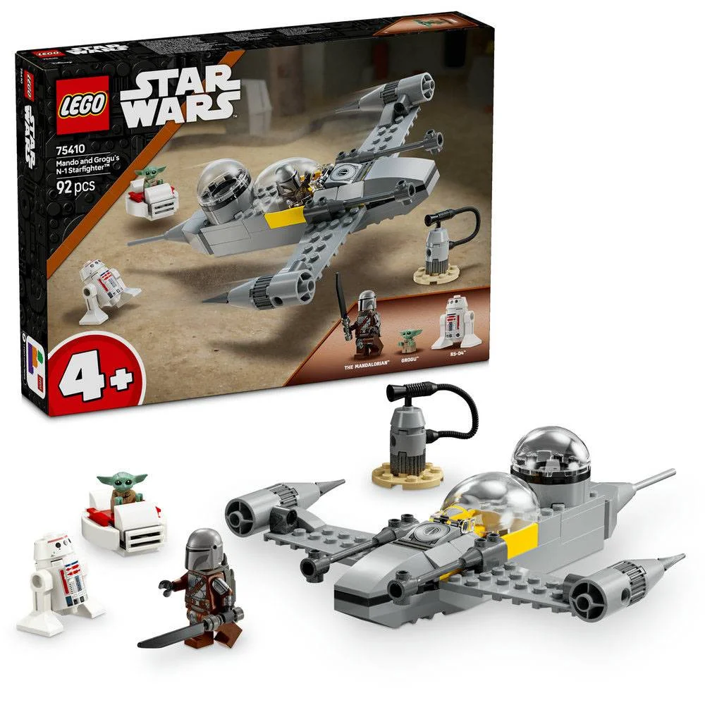 Lego Star Wars: Starfighter N-1 de Mando e Grogu | Idades 4+ | 92 Peças | Item 75410