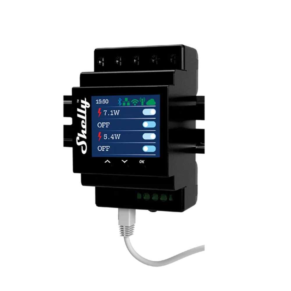 Shelly Pro 4pm Wifi + Ethernet 4-Gang Smart Relay Switch With Power Meter