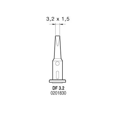 Ponta 3.2mmx1.5 Df Para Ferro de Soldar Sg1070 Jbc