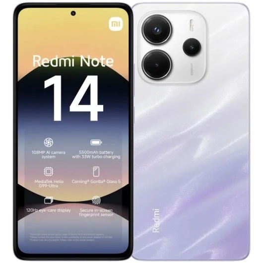 Smartphone Xiaomi Redmi Note 14 4g 6/128gb Roxo