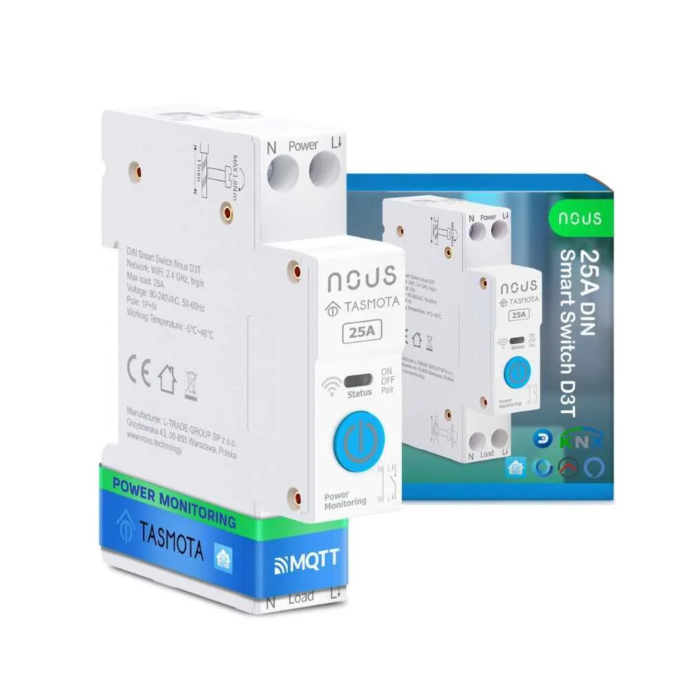 Módulo de relé Wi-Fi compatível com Din-Rail Nous.