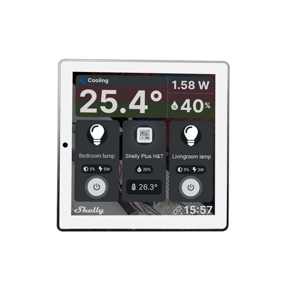 Shelly Wall Display Wi-Fi + Bluetooth Painel de c.