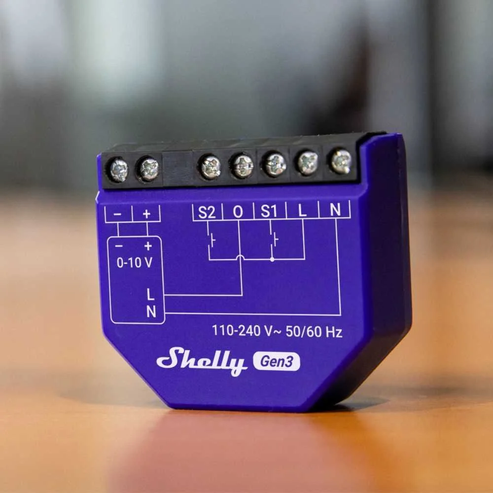 Shelly Plus 0/1-10v Dimmer Gen3, um controlador W.