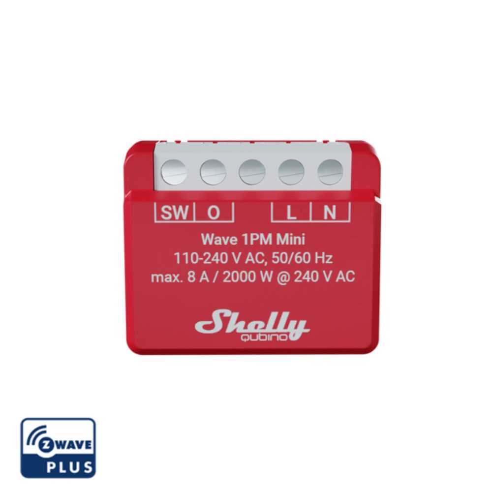 Shelly Qubino Wave 1pm Mini Smart Relay With 1-Gang, Power Meter, With Z-Wave Protocol