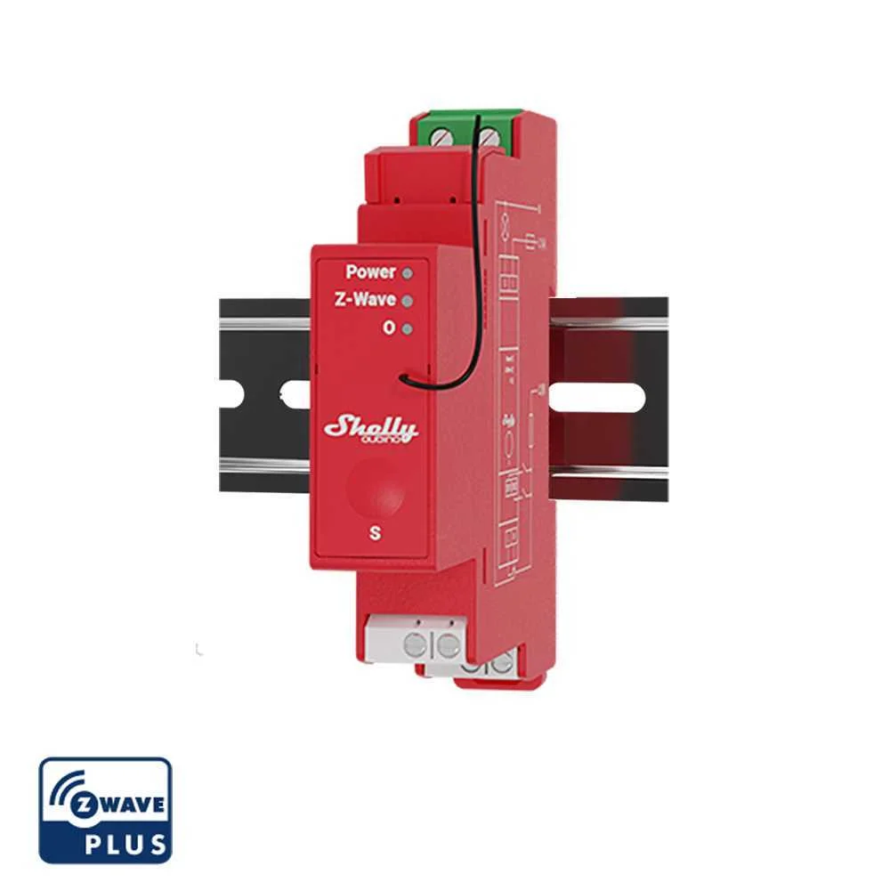 Shelly Qubino Wave Pro 1pm Smart Din-Rail Relay With 1-Gang, Power Meter, With Z-Wave Protocol